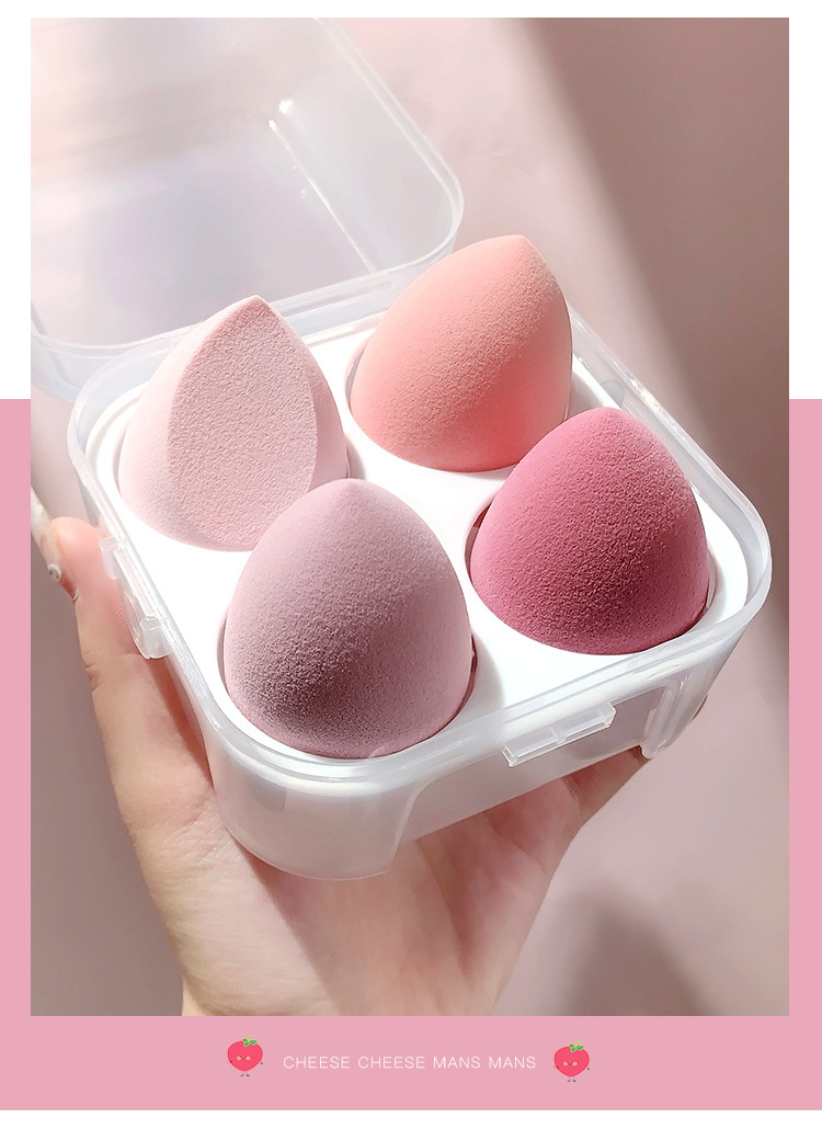 Cosmetic Egg Smear-Proof Makeup Super Soft Mango Puff Beauty Blender Sponge Egg Beauty Blender Kit Storage Box Wet and Dry Dual Use