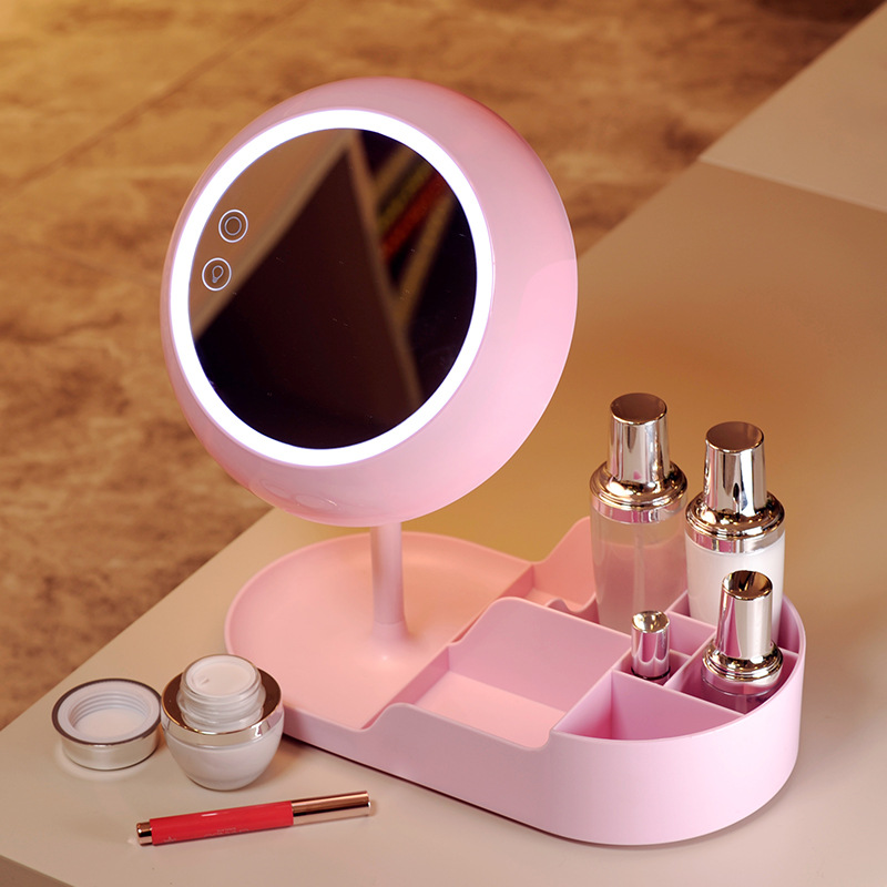 New LED Make-up Mirror Charging Lamp Mirror Light Vanity Light Smart Makeup Mirror Small Night Lamp Valentine&#039;s Day Gift