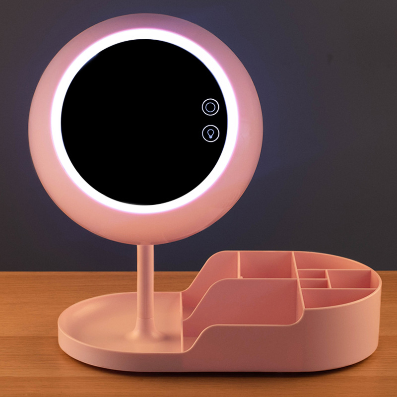 New LED Make-up Mirror Charging Lamp Mirror Light Vanity Light Smart Makeup Mirror Small Night Lamp Valentine&#039;s Day Gift