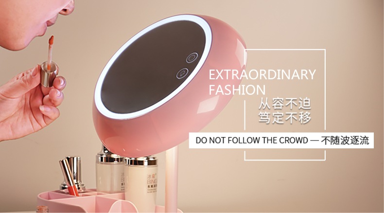 New LED Make-up Mirror Charging Lamp Mirror Light Vanity Light Smart Makeup Mirror Small Night Lamp Valentine's Day Gift