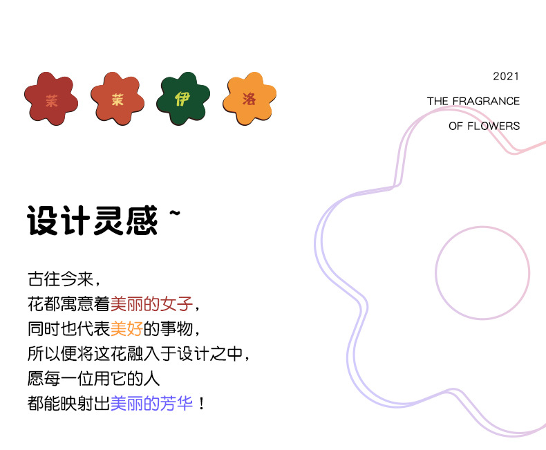 Momoilo Jasmine Yiluo Hand-Held Flower Makeup Mirror Hand-Hold Mirror Portable Single-Sided Students' Glasses Beauty
