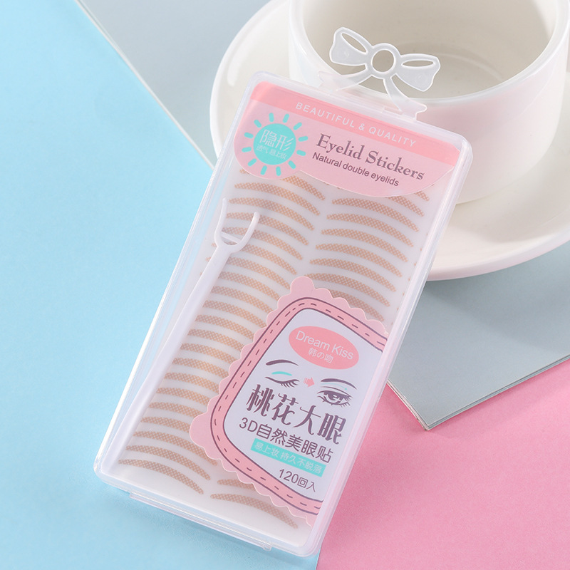 Mesh Pattern Double Eyelid Stickers TikTok Same Olive Type Free Box Crescent Shape Invisible and Breathable Flesh Color Adjustment Eye Shape