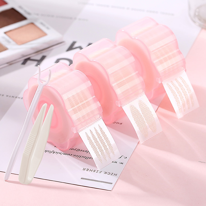 Plum-Shaped Roll Double Eyelid Stickers Lace Mesh Glue-Free Sticky When Exposed to Water Double Eyelid Stickers Wholesale 4203