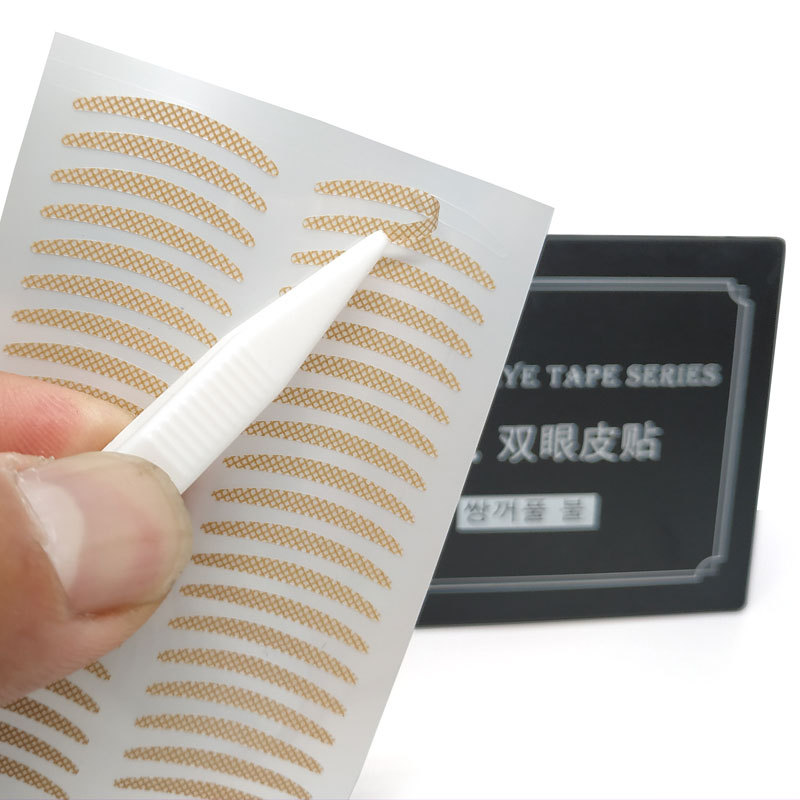 Lace Double Eyelid Stickers Olive Mesh Naturally Invisible Traceless Ventilation Skin Color Long-Lasting Double-Sided TikTok Same Style Wide