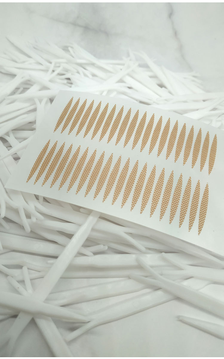 Lace Double Eyelid Stickers Olive Mesh Naturally Invisible Traceless Ventilation Skin Color Long-Lasting Double-Sided TikTok Same Style Wide