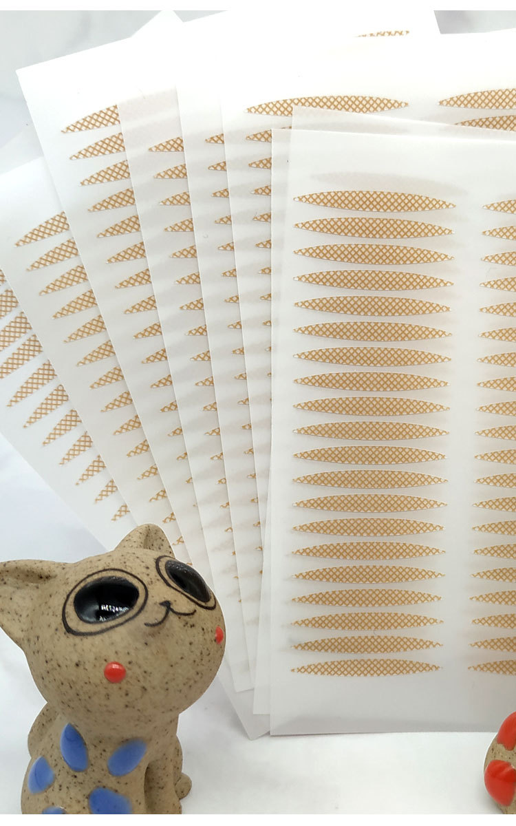 Lace Double Eyelid Stickers Olive Mesh Naturally Invisible Traceless Ventilation Skin Color Long-Lasting Double-Sided TikTok Same Style Wide
