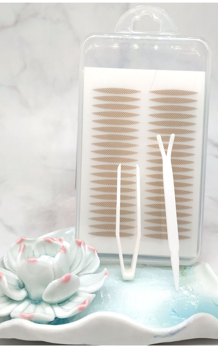 Lace Double Eyelid Stickers Olive Mesh Naturally Invisible Traceless Ventilation Skin Color Long-Lasting Double-Sided TikTok Same Style Wide
