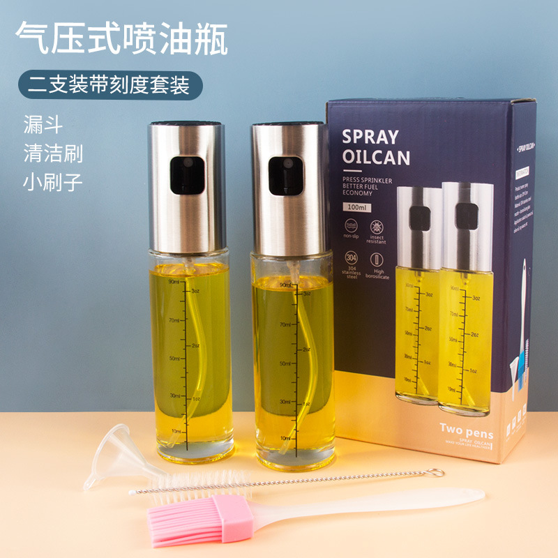 304 stainless steel spray bottle pneumatic barbecue kitchen cooking oil spray olive oil spray control oil pot