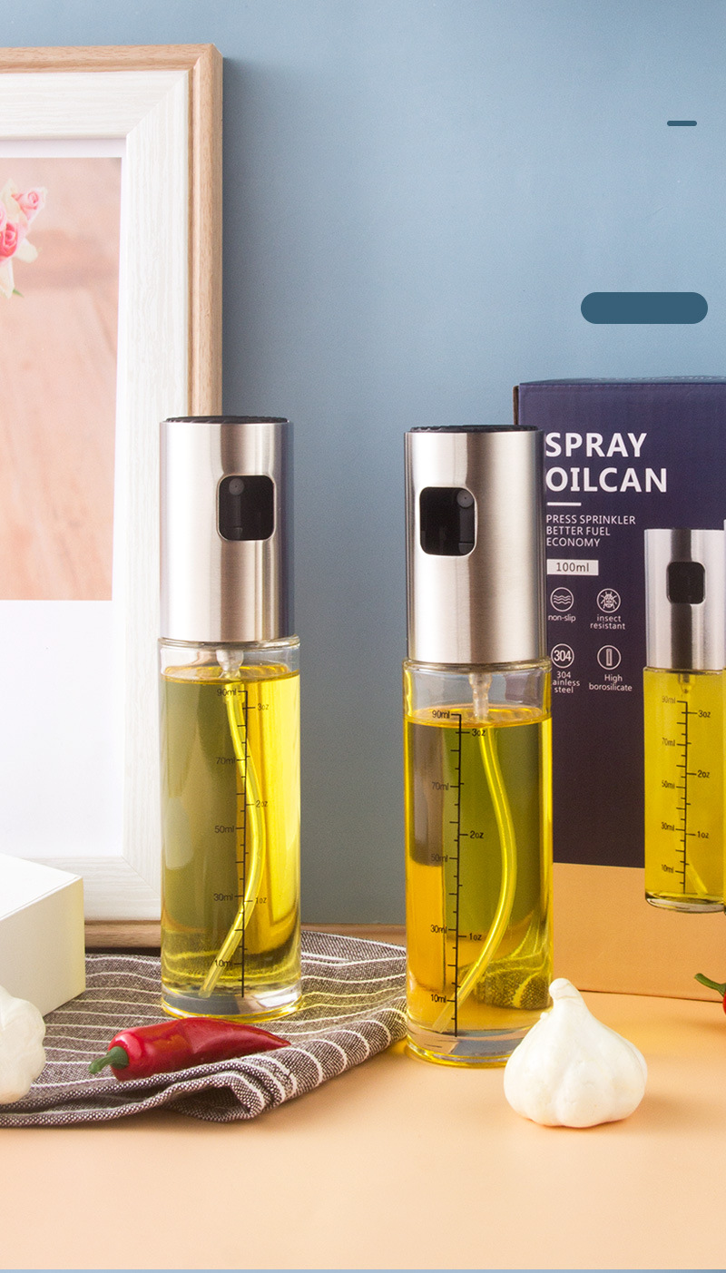 304 stainless steel spray bottle pneumatic barbecue kitchen cooking oil spray olive oil spray control oil pot