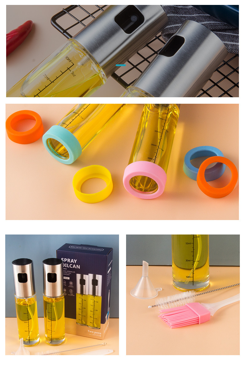304 stainless steel spray bottle pneumatic barbecue kitchen cooking oil spray olive oil spray control oil pot
