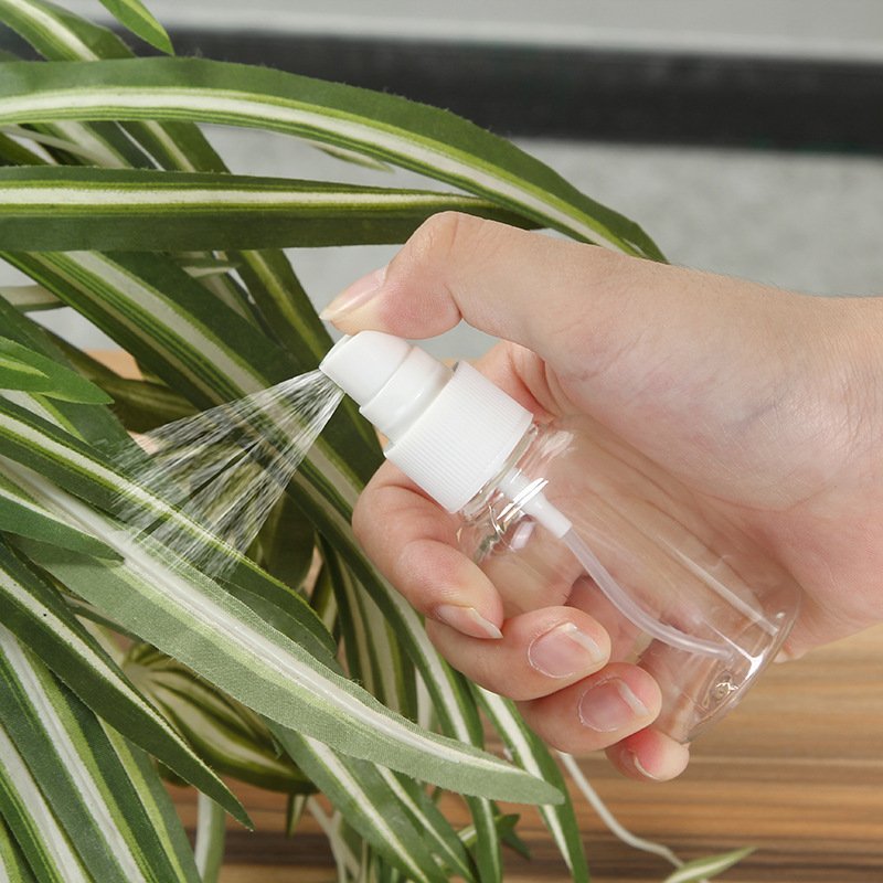 Factory Direct Supply 50ml Spray Bottle Mini-Portable Transparent Cosmetic Subpackaging Small Sample Plastic Bottle Custom Wholesale