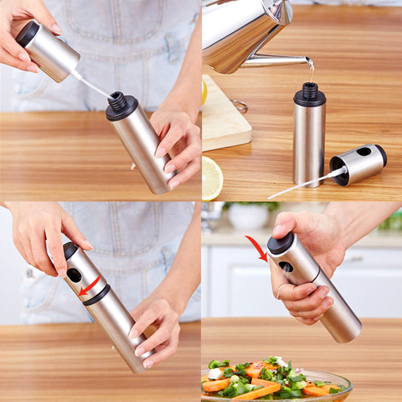 Kitchen supplies Creative household stainless steel BBQ spray bottle BBQ supplies stir-fry oil can spray