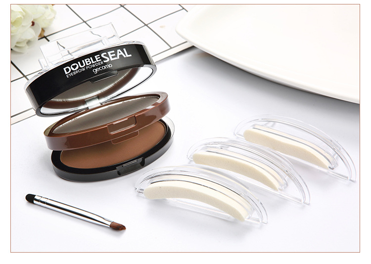 GECOMO Double-Layer Two-Color Lazy Eyebrow Stamp Powder Waterproof Sweat-Proof Not Easy to Smudge Beginner Thrush Eyebrow