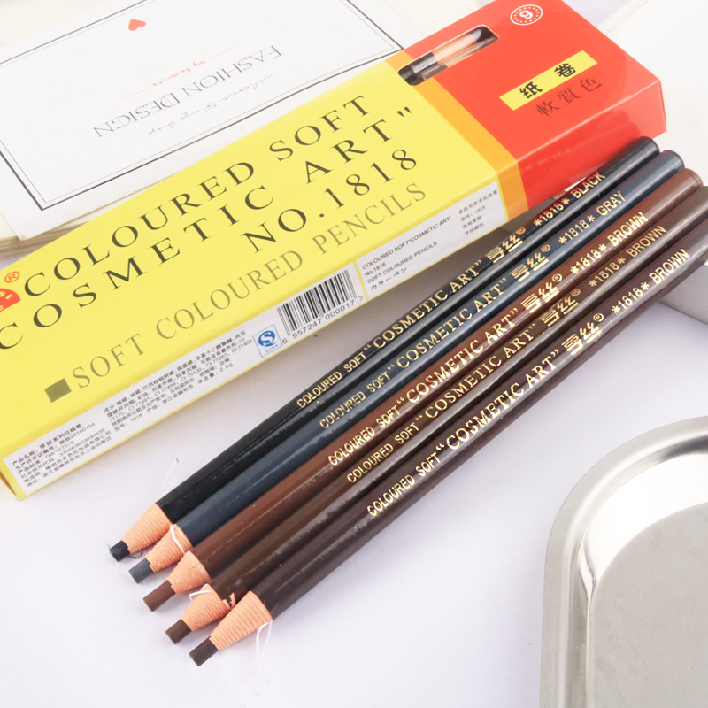 Hengsi 1818 Line Drawing Eyebrow Pencil Tear-Pull Eyebrow Powder Cosmetic Brush Waterproof and Sweatproof Not Smudge Thrush Gadget Eyebrow Pencil