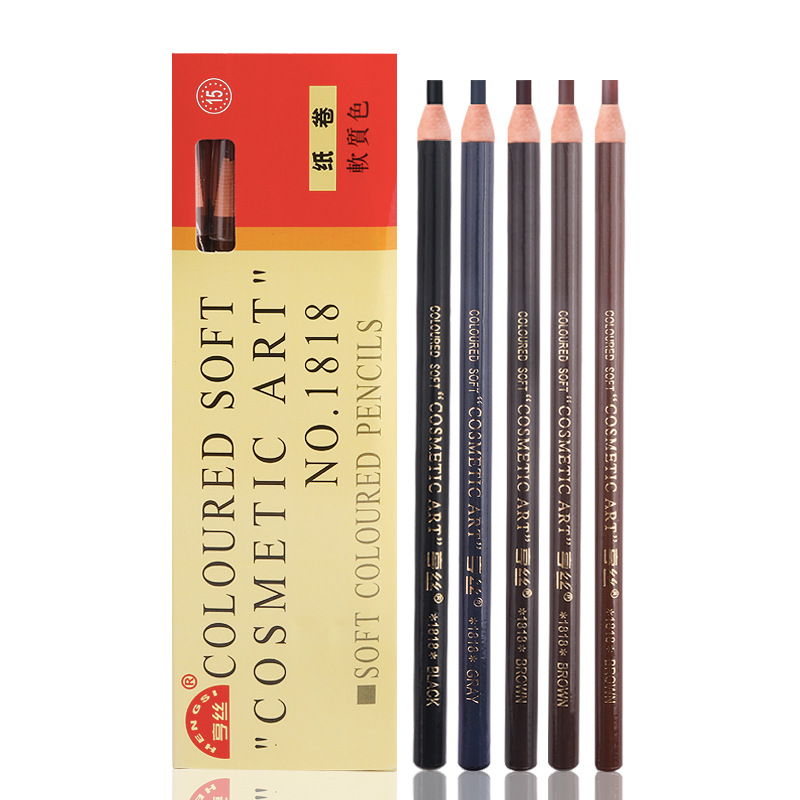 Hengsi 1818 Line Drawing Eyebrow Pencil Tear-Pull Eyebrow Powder Cosmetic Brush Waterproof and Sweatproof Not Smudge Thrush Gadget Eyebrow Pencil