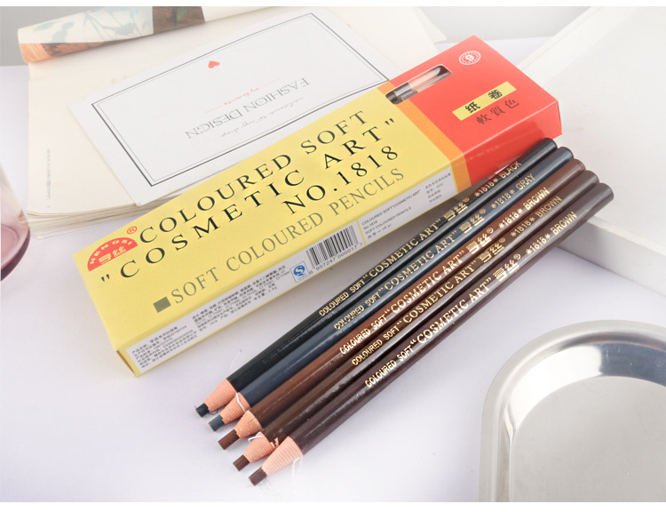 Hengsi 1818 Line Drawing Eyebrow Pencil Tear-Pull Eyebrow Powder Cosmetic Brush Waterproof and Sweatproof Not Smudge Thrush Gadget Eyebrow Pencil