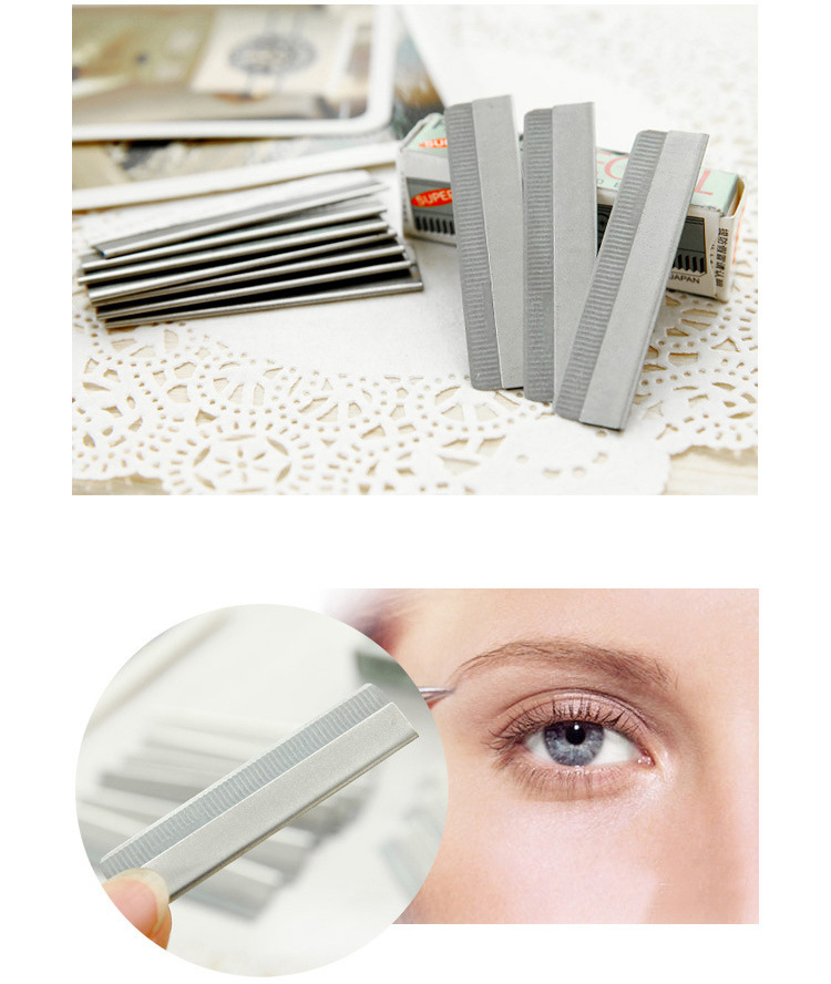 Korean Beauty Eyebrow Scraper Thrush Eye-Brow Knife Instrument Special Japanese Eyebrow Trimming Blade for Makeup Artist (10 Pieces)