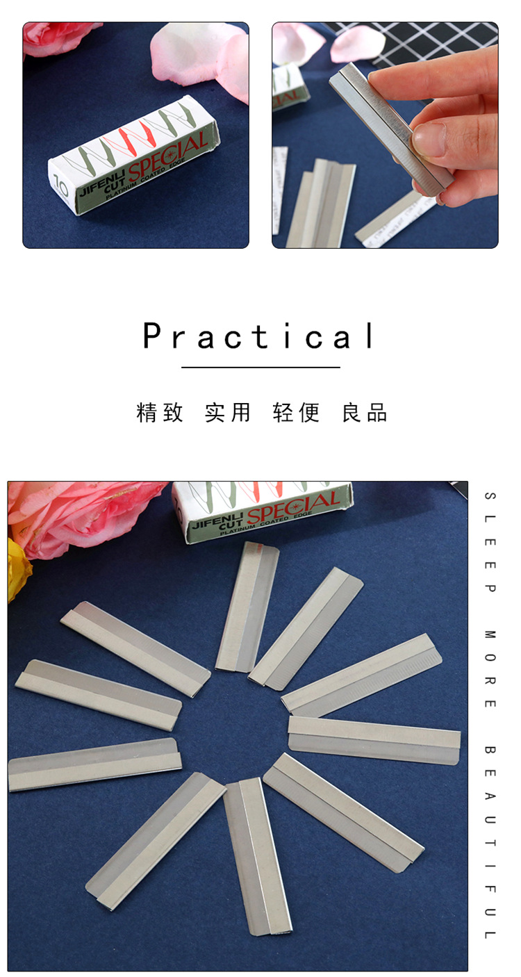 Korean Beauty Eyebrow Scraper Thrush Eye-Brow Knife Instrument Special Japanese Eyebrow Trimming Blade for Makeup Artist (10 Pieces)