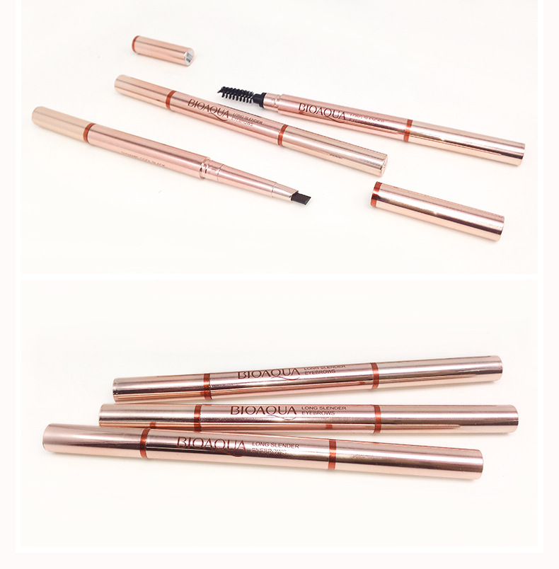 Bioaqua Double-Headed Multi-Purpose Shaping Eyebrow Pencil Thrush Easy to Color Makeup Tools Cosmetic Brush Rotate Eyebrow Pencil Eyebrow Pencil