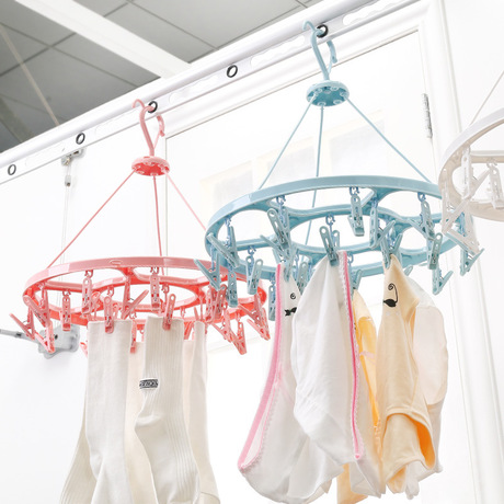 Simple comb 24 clip multi-functional circular thick underwear and socks drying rack new PP environmental protection drying rack manufacturers direct sales