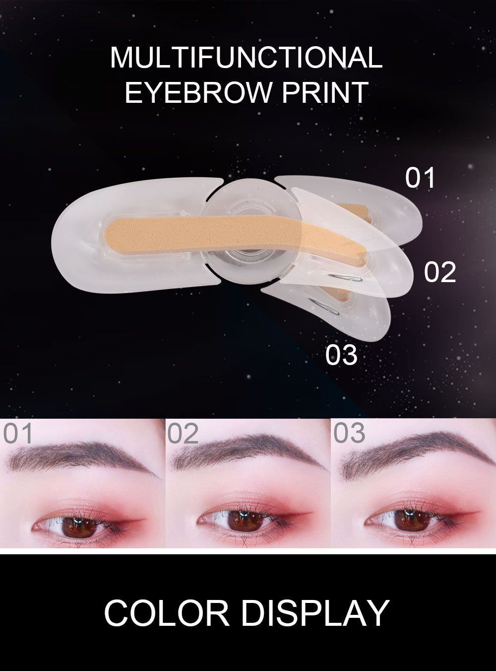 Cross-Border Lazy Seal Two-Color Eyebrow Powder With Eyebrow Brush Thrush Gadget Adjustable Eyebrow Seal Flat Eyebrow One Second Eyebrow Printing