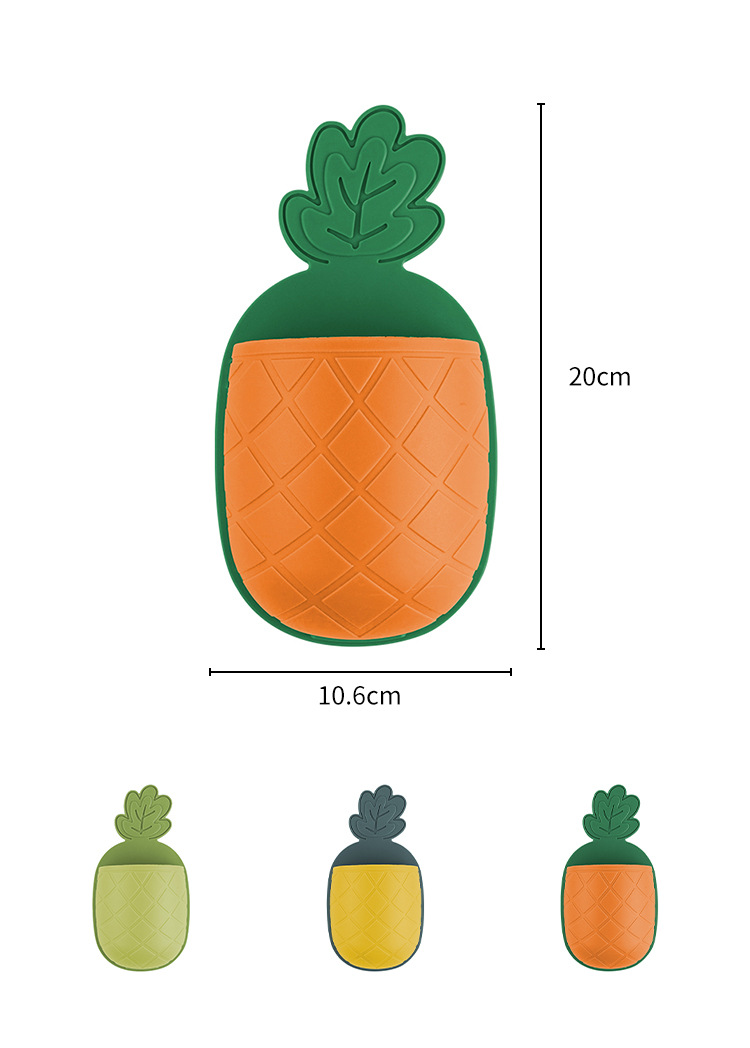 Cartoon Pineapple Toothbrush Holder Toothpaste Holder Bathroom and Dormitory Storage Rack Punch-Free with Hooks Comb Storage Rack
