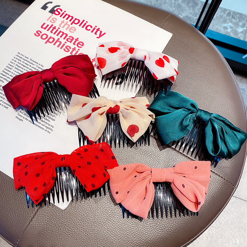 Hair Comb Barrettes Headwear Children&#039;s Hairpin Girls&#039; Clip Non-Slip Bow Bangs Comb Broken Hair Accessories Korean Style