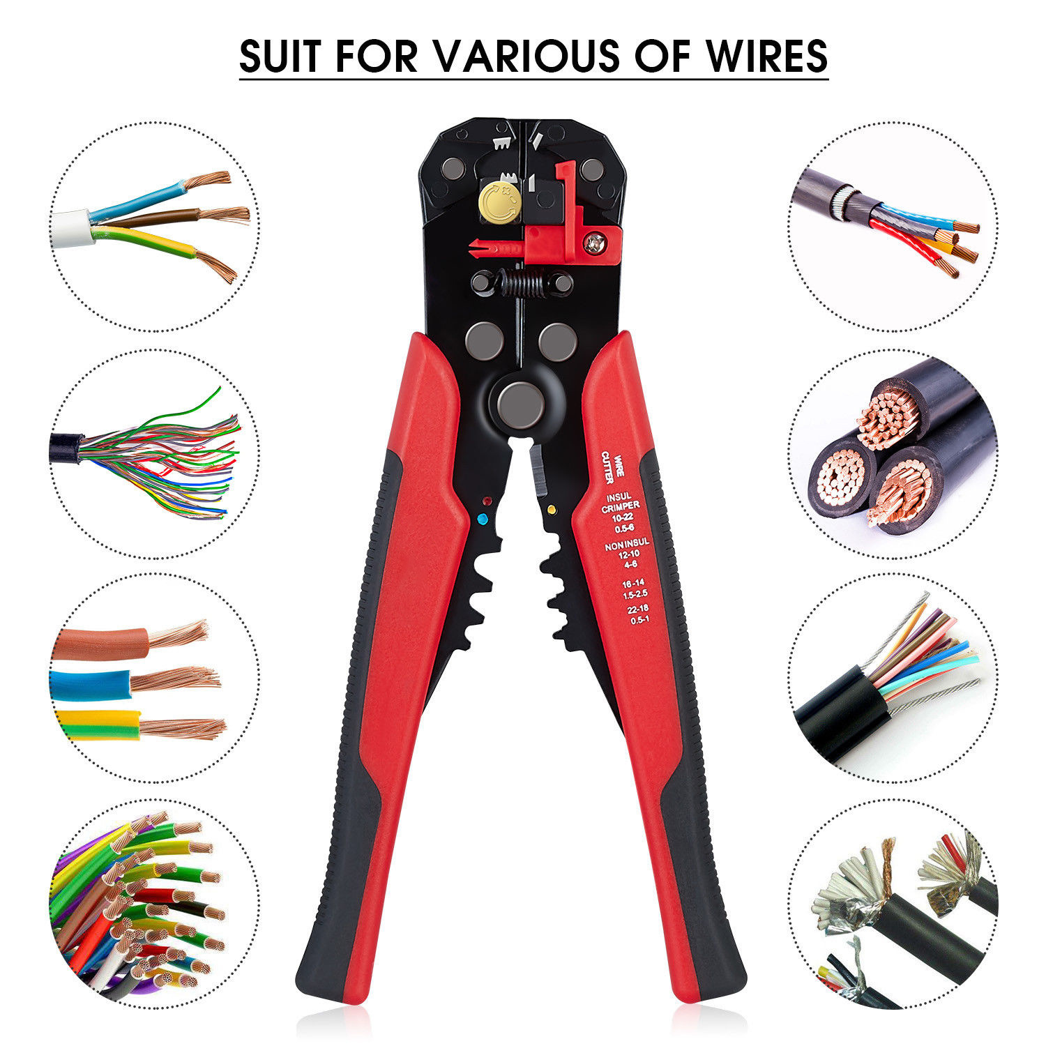  Multi-Function Electricians&#039; Pliers Automatic Wire Stripping Pliers Wire Stripping Pressed Jointing Wire Pliers 