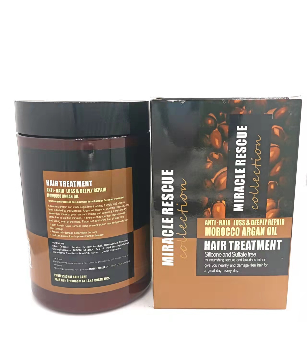 Lana MIRACLE RESCUE ARGON OIL hair Mask hair conditioner Improve dry and smooth hair 1000ml