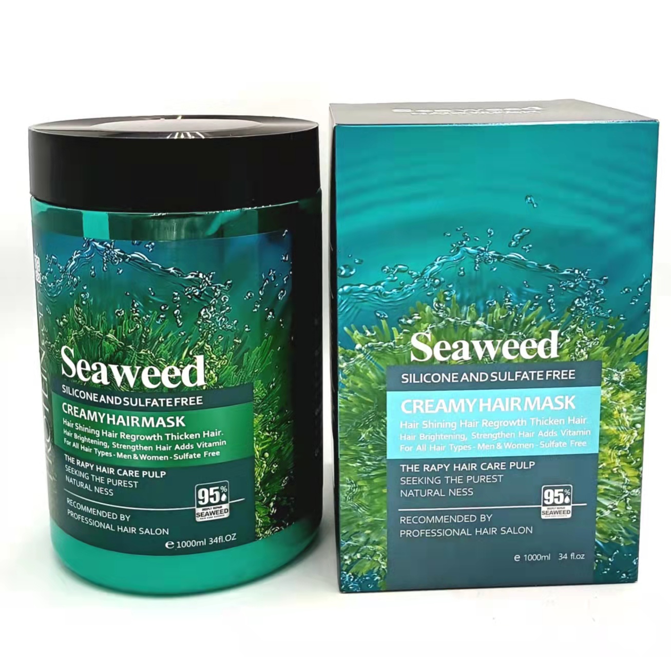 Lana SEAWEED hair Mask SILICONE AND SULFATE FREE hair conditioner Improve dry and smooth hair 1000 ml