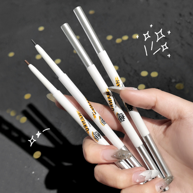 Eyebrow Pencil Double Head Extremely Thin Ultra-Fine Pen Point Waterproof and Sweatproof Long Lasting Smear-Proof Makeup Distinct Look Wild Eyebrow