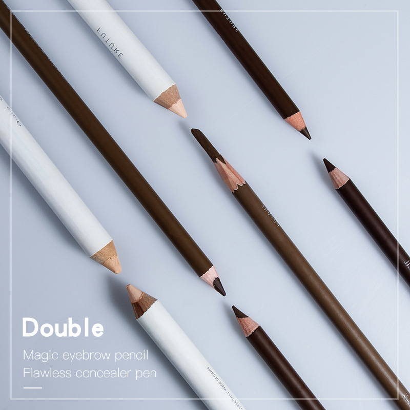 Pudaier Double-Effect Shaping Cover Flaw Natural Machete Eyebrow Pencil Pen Cover Combination Set Cross-Border Beauty Makeup