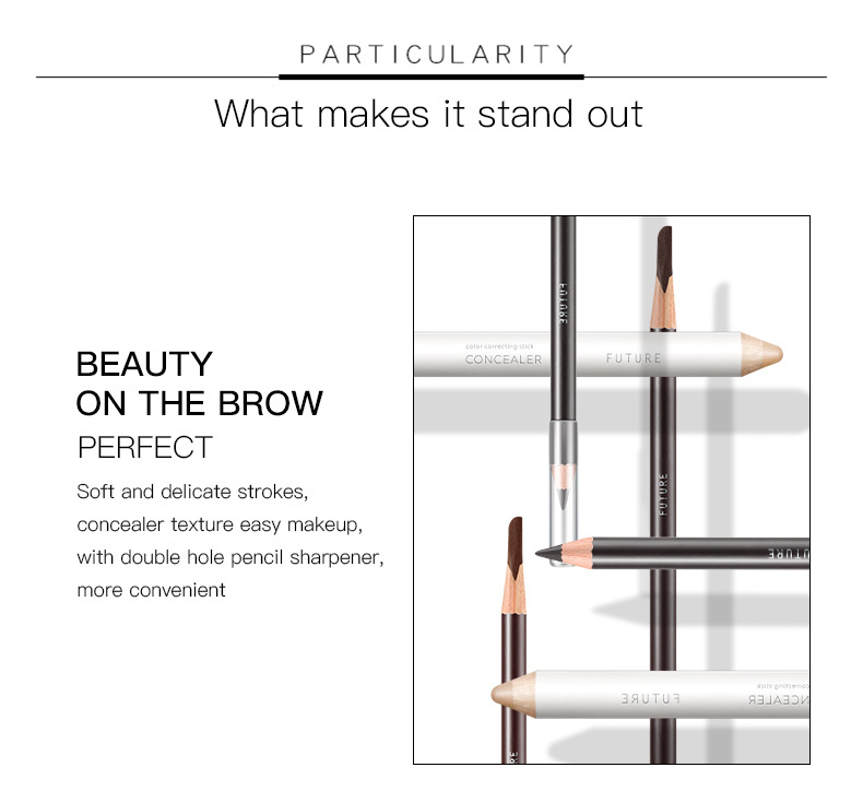 Pudaier Double-Effect Shaping Cover Flaw Natural Machete Eyebrow Pencil Pen Cover Combination Set Cross-Border Beauty Makeup
