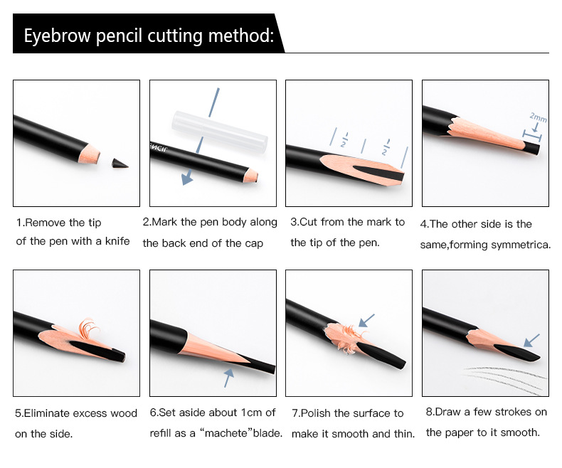 Pudaier Double-Effect Shaping Cover Flaw Natural Machete Eyebrow Pencil Pen Cover Combination Set Cross-Border Beauty Makeup