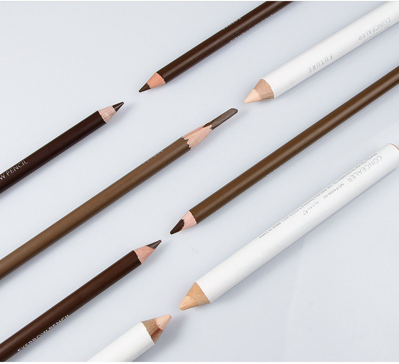 Pudaier Double-Effect Shaping Cover Flaw Natural Machete Eyebrow Pencil Pen Cover Combination Set Cross-Border Beauty Makeup
