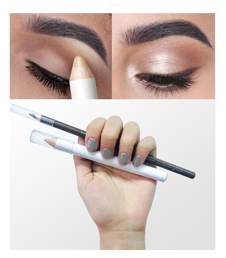 Pudaier Double-Effect Shaping Cover Flaw Natural Machete Eyebrow Pencil Pen Cover Combination Set Cross-Border Beauty Makeup