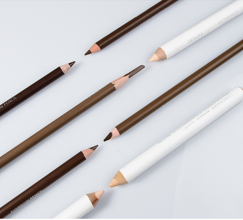 Pudaier Double-Effect Shaping Cover Flaw Natural Machete Eyebrow Pencil Pen Cover Combination Set Cross-Border Beauty Makeup