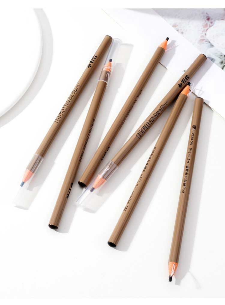Good Makeup Wild Eyebrow Extremely Fine Line Drawing Eyebrow Pencil Waterproof Sweatproof Fadeless Beauty Wholesale Fine Core Eyebrow Pencil Beginner