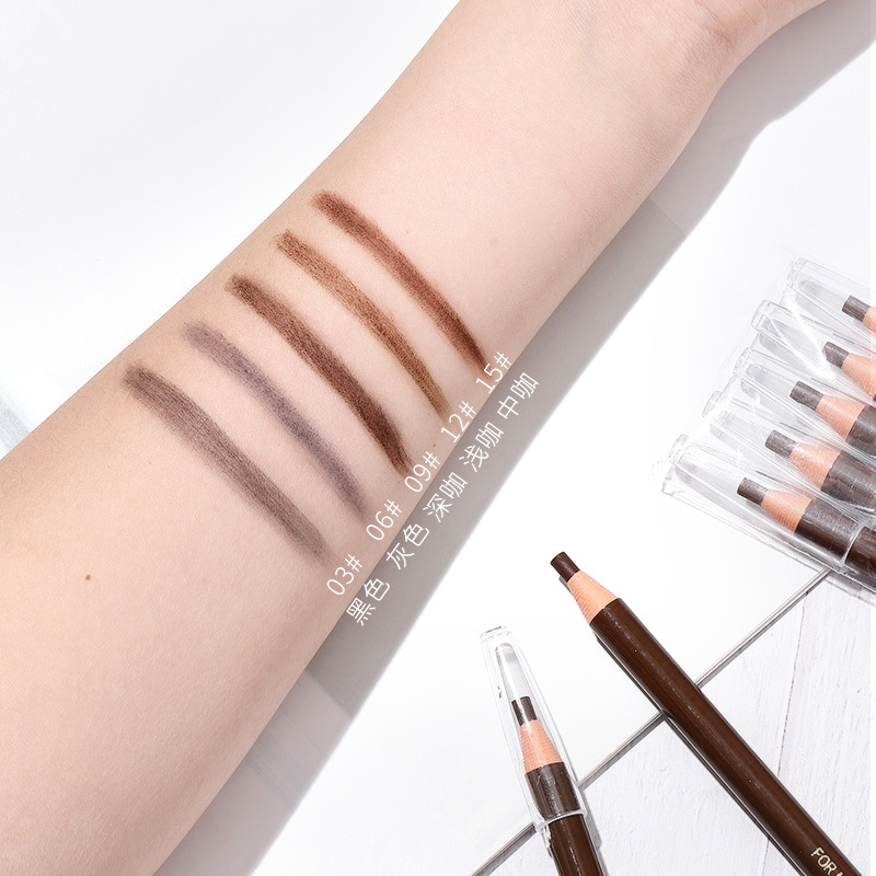 Hengsi 1818 Line Drawing Eyebrow Pencil Waterproof Sweatproof Fadeless Cosmetics Beauty Make-up Wholesale Eyebrow Pencil Internet Celebrity Same Style