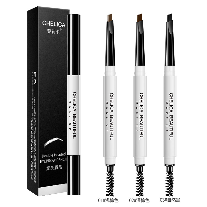 Luxury Lika Rotating Double-Headed Eyebrow Pencil Beginner Simulation Cable Eyebrow Powder Eyebrow Pencil Tattoo Embroidery Eyeliner Makeup Eyebrow Cream