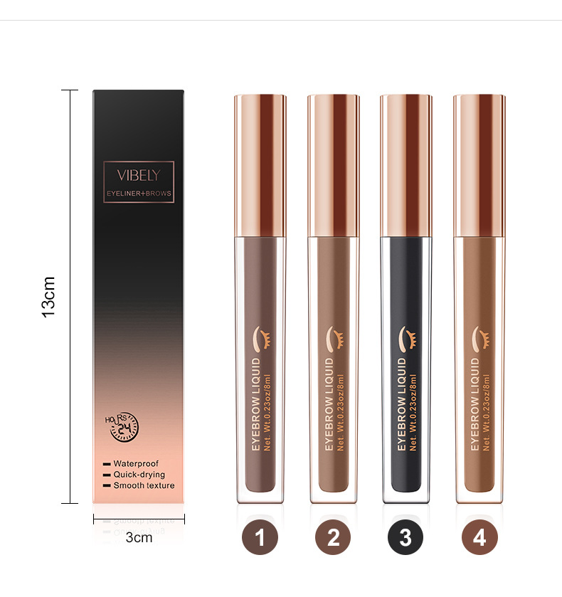 Exclusive for Cross-Border 4 Colors Eyebrow Cream Liquid Eyebrow Pencil Waterproof and Durable Smear-Proof Makeup Eyebrow Tint Eyebrow Cream