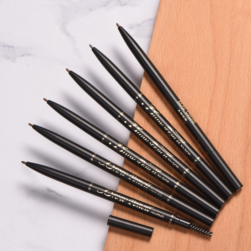 Khaki KCKC COLOR Eyebrow Pencil Internet Famous Recommended Double-Headed Thin Waterproof Sweat-Proof Automatically Rotate Eyebrow Pencil Eyebrow Pencil Factory Wholesale