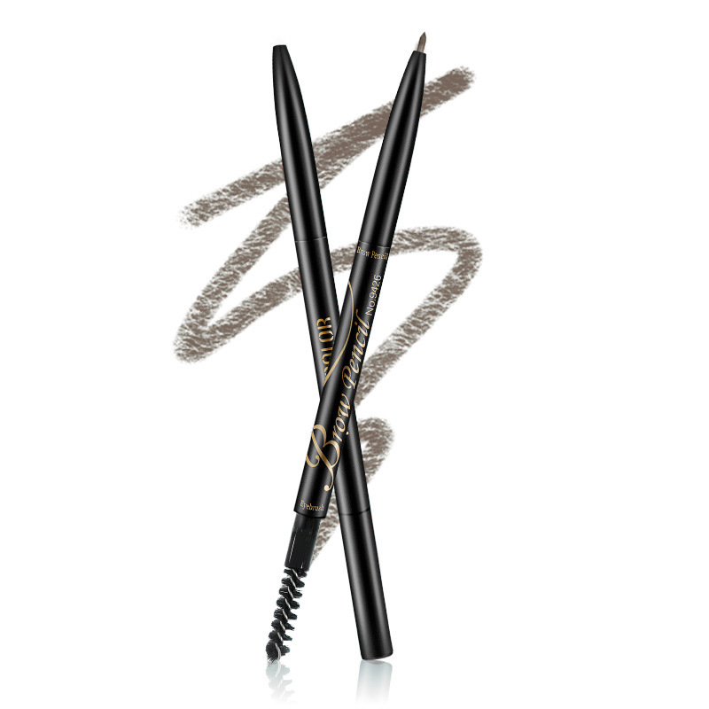 Khaki KCKC COLOR Eyebrow Pencil Internet Famous Recommended Double-Headed Thin Waterproof Sweat-Proof Automatically Rotate Eyebrow Pencil Eyebrow Pencil Factory Wholesale