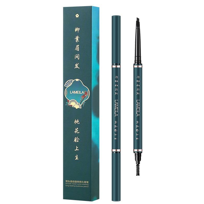 Factory Direct Supply LaMeiLa Double-Headed Automatically Rotate Eyebrow Pencil Discoloration Resistant Natural Fine-Headed Eyebrow Pencil Delivery Supported