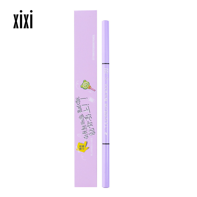 Xixi Cute Eyebrow Tip Thin Core Double-Headed Eyebrow Pencil Waterproof Sweatproof Fadeless Student Party Wild Eyebrow Lasting Small Eyebrow Pencil