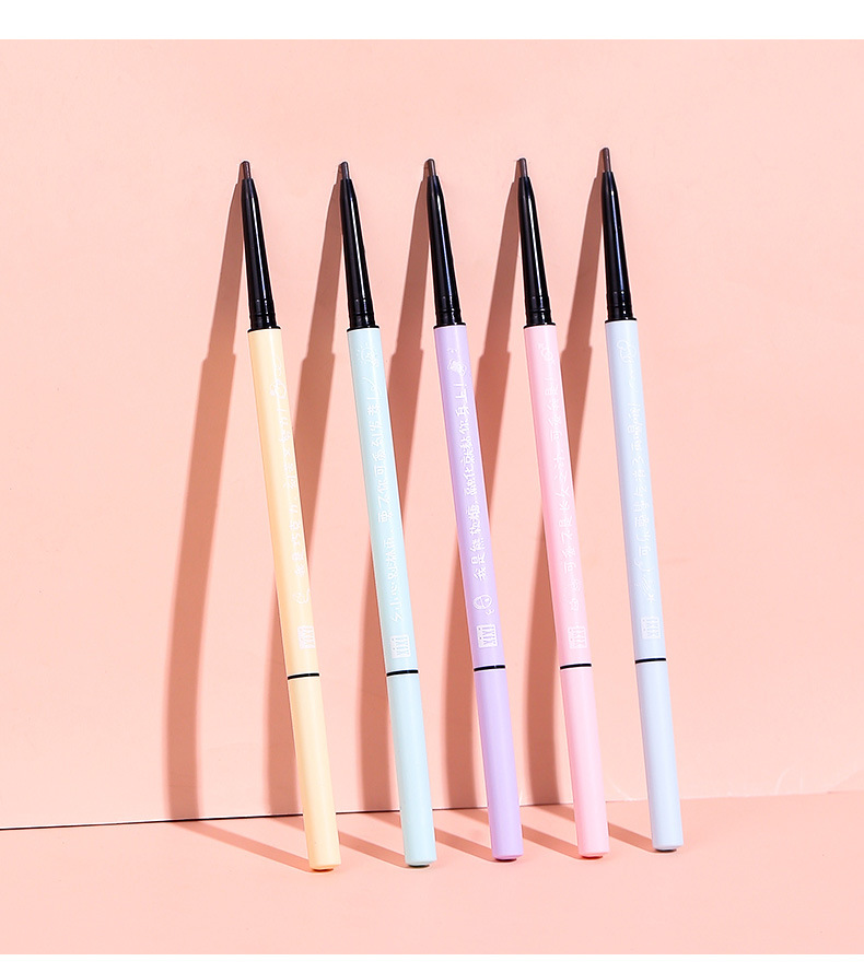 Xixi Cute Eyebrow Tip Thin Core Double-Headed Eyebrow Pencil Waterproof Sweatproof Fadeless Student Party Wild Eyebrow Lasting Small Eyebrow Pencil