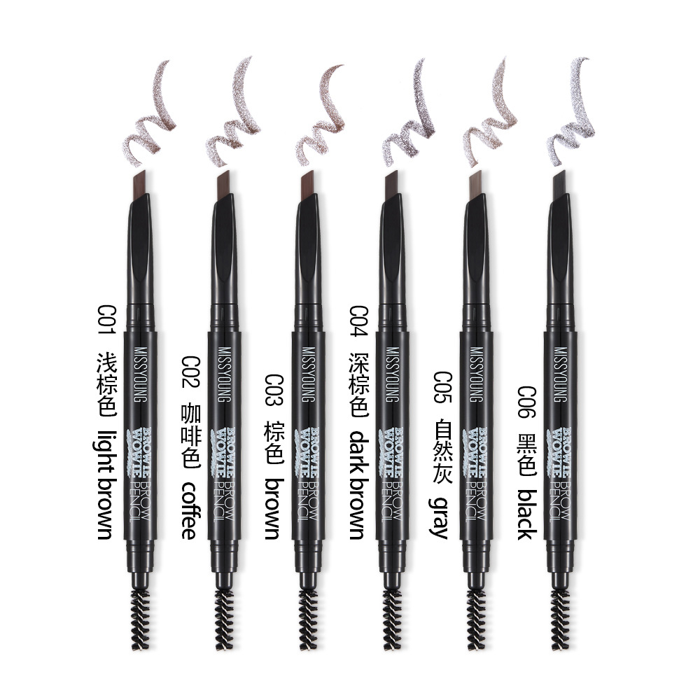 Missyoung Genuine Cut-Free Eyebrow Pencil Waterproof Sweat-Proof with Eyebrow Brush Double-Headed Eyebrow Pencil Automatic Rotating Triangle Eyebrow Pencil Missyoung Genuine Cut-Free Eyebrow Pencil Waterproof Sweat-Proof with Eyebrow Brush Double-Headed Eyebrow Pencil Automatic Rotating Triangle Eyebrow Pencil
