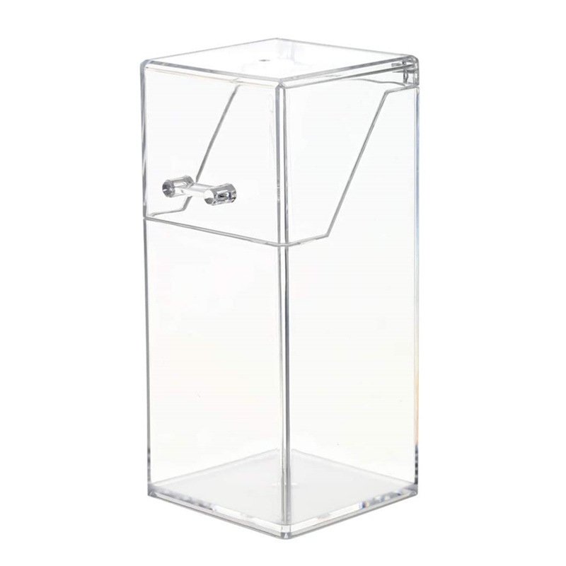 Flip Dustproof Makeup Brush Holder Eyebrow Pencil Brush Holder Acrylic Eyebrow Pencil Storage Box Square Pearl Cosmetic Case Transparent
