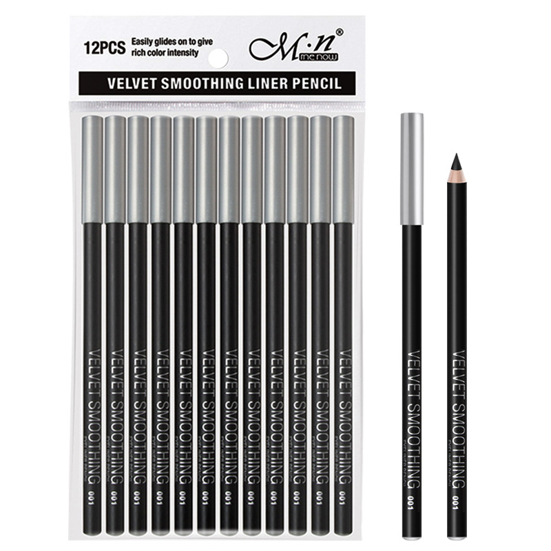 Cross-Border Makeup Menow Miele Cool Black Waterproof Wooden Pole Eyeliner Novice Female Beginner Leak-Picking Cheap Eyebrow Pencil