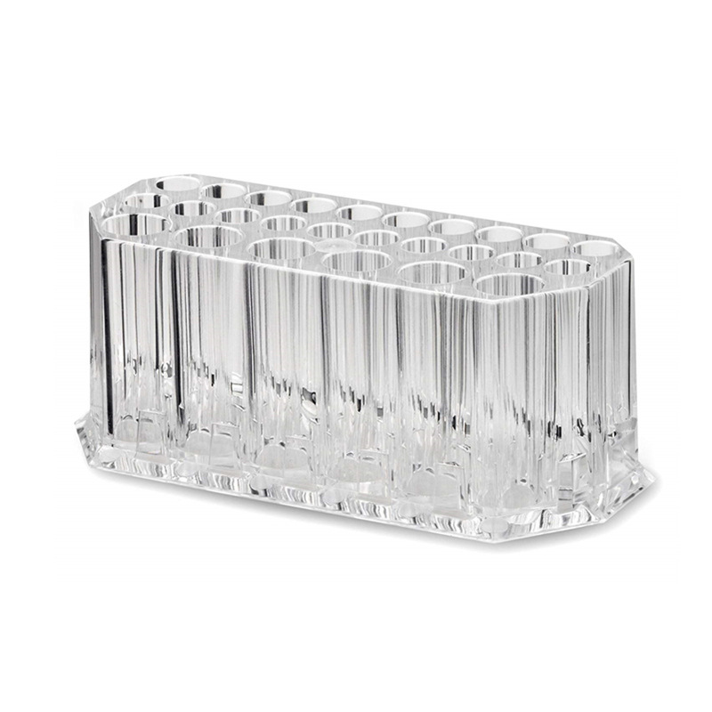 Cross-Border New Arrival Transparent Acrylic Makeup Brush Shelf 26 Holes Eyeliner Storage Box Eyebrow Pencil Finishing Display Stand